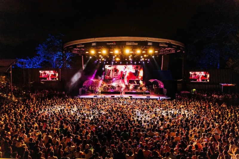 A concert in Central Park at night