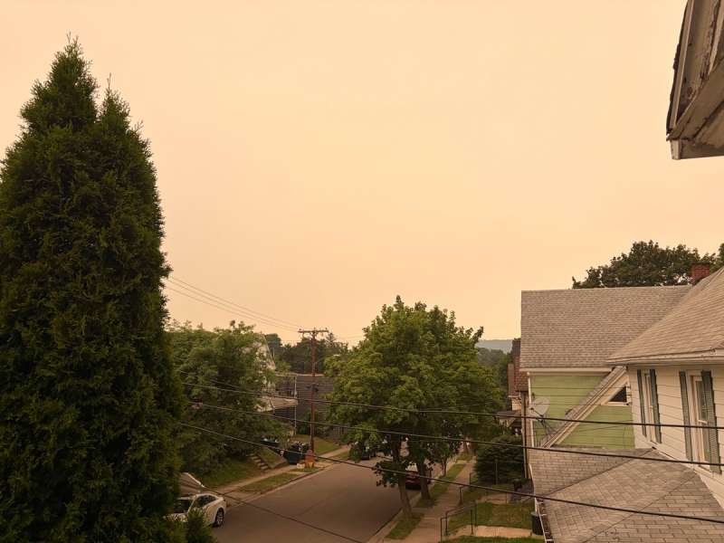 Canadian wildfire smoke over Binghamton