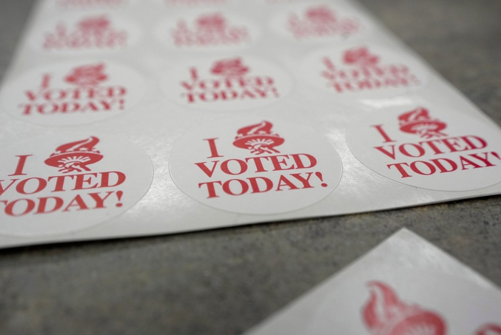 "I Voted Today!" stickers; AI election misinformation