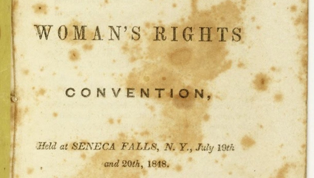 A pamphlet from The 1848 Women’s Rights Convention, a starting point for feminist history in New York